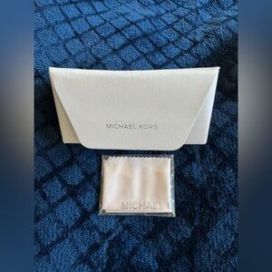 New Luxury Authentic Michael Kors White Sunglasses Case Plus Cleaning Cloth